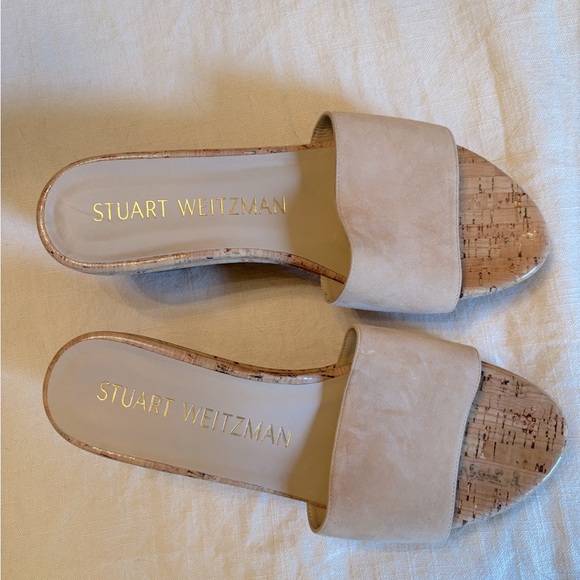Stuart Weitzman Summer Wedge Platform Slide Sandal Women’s Size 7.5 - Picture 1 of 3